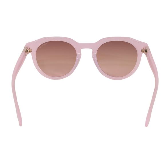 GUESS Round Womens Sunglasses - Frosted Light Pink/Bordeaux Pink Mirror - NWT - Picture 10 of 12